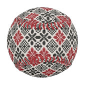 Red Schwarz-weiß Geometric Folk Pattern Baseball (Rückseite)