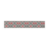 Red Schwarz-weiß Geometric Folk Pattern Einladungsbanderole (Flach)