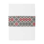 Red Schwarz-weiß Geometric Folk Pattern Einladungsbanderole (Rückseitenbeispiel)