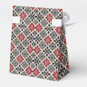 Red Schwarz-weiß Geometric Folk Pattern Geschenkschachtel (Rückseite)