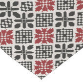 Red Schwarz-weiß Geometric Folk Pattern Kurzer Tischläufer (Ecke)