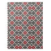 Red Schwarz-weiß Geometric Folk Pattern Notizblock (Vorderseite)