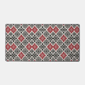 Red Schwarz-weiß Geometric Folk Pattern Schreibtischunterlage (Vorderseite)