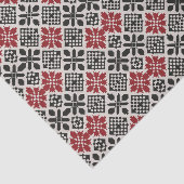 Red Schwarz-weiß Geometric Folk Pattern Seidenpapier (Ausschnitt)