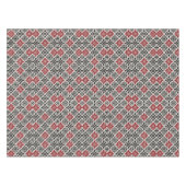 Red Schwarz-weiß Geometric Folk Pattern Tischdecke (Vorderseite (Horizontal))