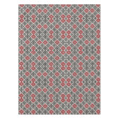 Red Schwarz-weiß Geometric Folk Pattern Tischdecke (Vorderseite)
