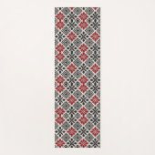 Red Schwarz-weiß Geometric Folk Pattern Yogamatte (Vorderseite)