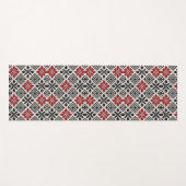 Red Schwarz-weiß Geometric Folk Pattern Yogamatte (Vorderseite (Horizontal))