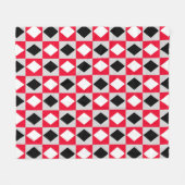Red Schwarz-weiß Geometric Rhombus Diamond Fleecedecke (Vorderseite (Horizontal))