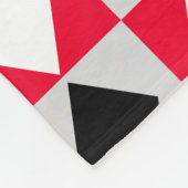 Red Schwarz-weiß Geometric Rhombus Diamond Fleecedecke (Ecke)