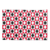 Red Schwarz-weiß Geometric Rhombus Diamond Kissenbezug (Rückseite)