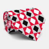 Red Schwarz-weiß Geometric Rhombus Diamond Krawatte (Gerollt)