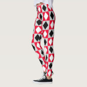Red Schwarz-weiß Geometric Rhombus Diamond Leggings (Links)