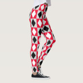 Red Schwarz-weiß Geometric Rhombus Diamond Leggings (Rechts)