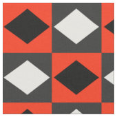 Red Schwarz-weiß Geometric Rhombus Diamond Stoff (Nahaufnahme)