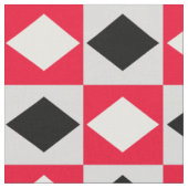 Red Schwarz-weiß Geometric Rhombus Diamond Stoff (Nahaufnahme)