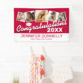 Red Schwarz-weiß Glückwunschs Graduate Banner (Insitu)
