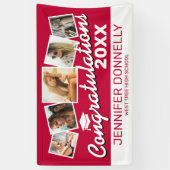 Red Schwarz-weiß Glückwunschs Graduate Banner (Vertikal)