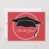 Red Schwarz-weiß Graduation Cap Danke (Vorderseite)