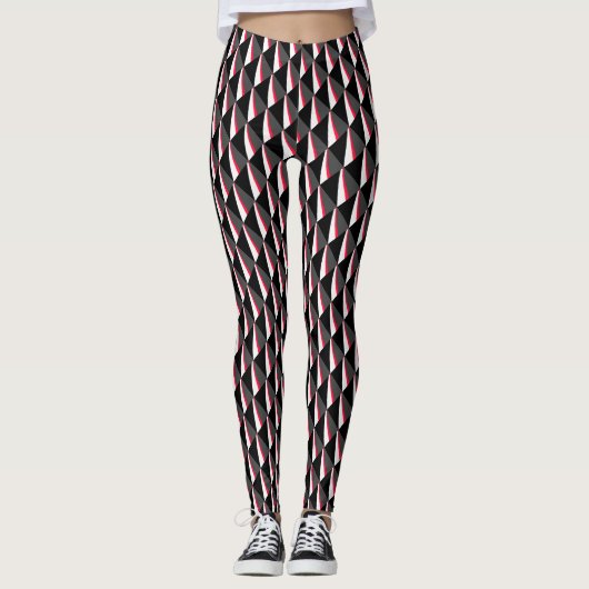 Red Schwarz-weiß Gray Pattern Leggings (Vorderseite)
