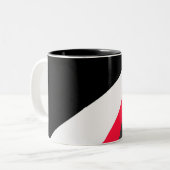 Red Schwarz-weiß Gray Pattern Zweifarbige Tasse (Vorderseite Links)