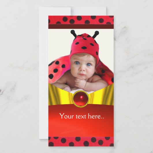 RED SCHWARZ-WEISS LADYBUG BABY SHOWY FOTOVORLAGE (Vorderseite)