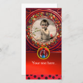 RED SCHWARZ-WEISS LADYBUG BABY SHOWY FOTOVORLAGE (Vorne/Hinten)