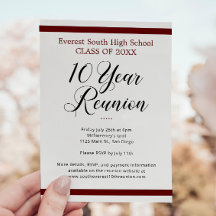 Red Schwarz-weiß Minimalistisch 10 Jahre Wiederseh