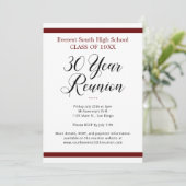 Red Schwarz-weiß Minimalistisch 30 Jahre Wiederseh Einladung (Stehend Vorderseite)