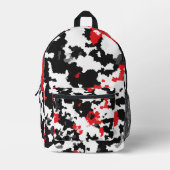 Red Schwarz-weiß Modern Abstrakt Bedruckter Rucksack (Vorderseite)
