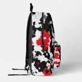 Red Schwarz-weiß Modern Abstrakt Bedruckter Rucksack (Links)