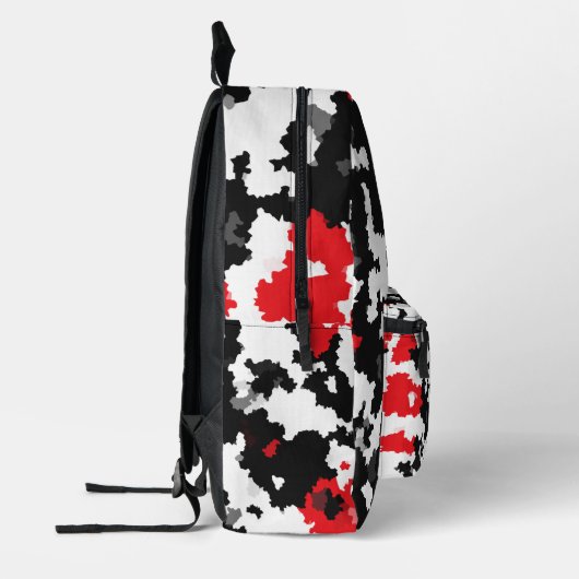Red Schwarz-weiß Modern Abstrakt Bedruckter Rucksack (Links)