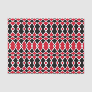 Red Schwarz-weiß Op Art Mosaic Geometric Muster Seidenpapier