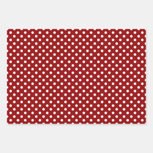 Red Schwarz-weiß Polka Dot Pattern Geschenkpapier Set (Vorderseite)