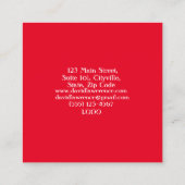 RED SCHWARZ-WEISS POLKA DOTS MODERNES TRENDY MANAG QUADRATISCHE VISITENKARTE (Rückseite)