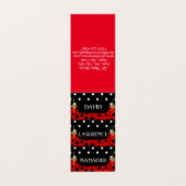 RED SCHWARZ-WEISS POLKA DOTS MODERNES TRENDY MANAG VISITENKARTEN (Außenseite Aufgefaltet)