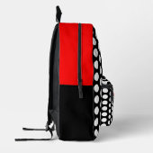 Red Schwarz-weiß Polka Dots Motivierend Bedruckter Rucksack (Links)