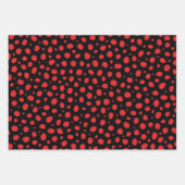 Red Schwarz-weiß Polka Dots Pattern Geschenkpapier Set (Vorderseite 3)
