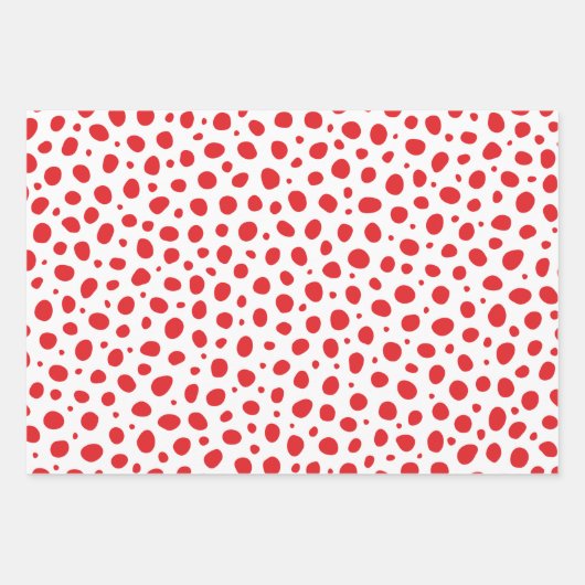 Red Schwarz-weiß Polka Dots Pattern Geschenkpapier Set (Vorderseite 2)