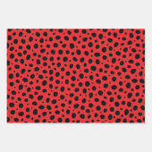 Red Schwarz-weiß Polka Dots Pattern Geschenkpapier Set (Vorderseite)