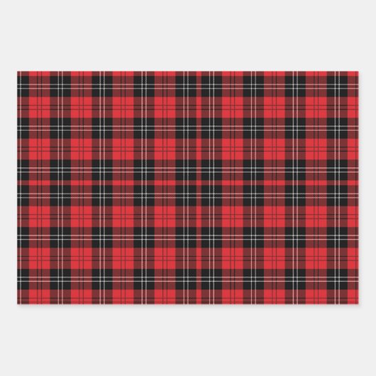 Red Schwarz-weiß Tartan Buffalo Kariert Trendy Geschenkpapier Set (Vorderseite 2)