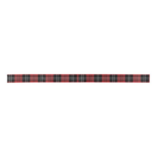 Red Schwarz-weiß Tartan Kariert Buffalo Kariert Tr Satinband (Vorderseite)