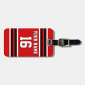 Red Schwarz-weiß Team Jersey Name Gepäckanhänger (Vorderseite horizontal)