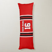 Red Schwarz-weiß Team Jersey Name Seitenschläferkissen (Rückseite (Vertikal))