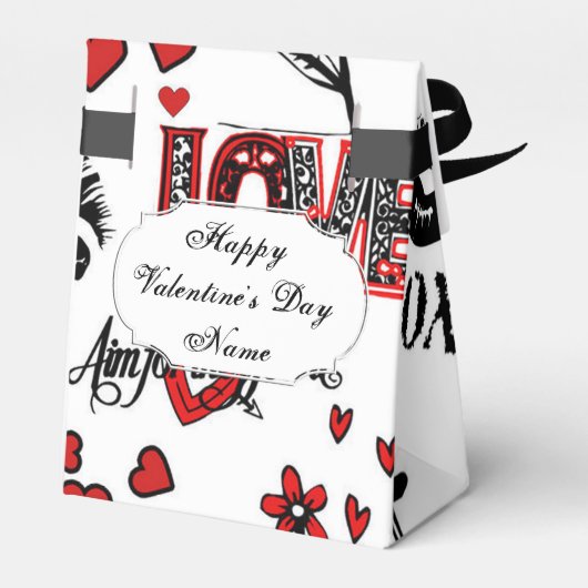 Red Schwarz-weiß Valentine Motif Gevor Box Geschenkschachtel (Rückseite)