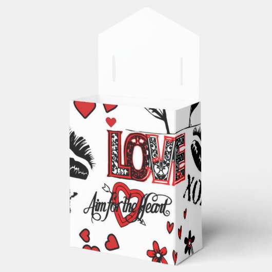 Red Schwarz-weiß Valentine Motif Gevor Box Geschenkschachtel (Geöffnet)