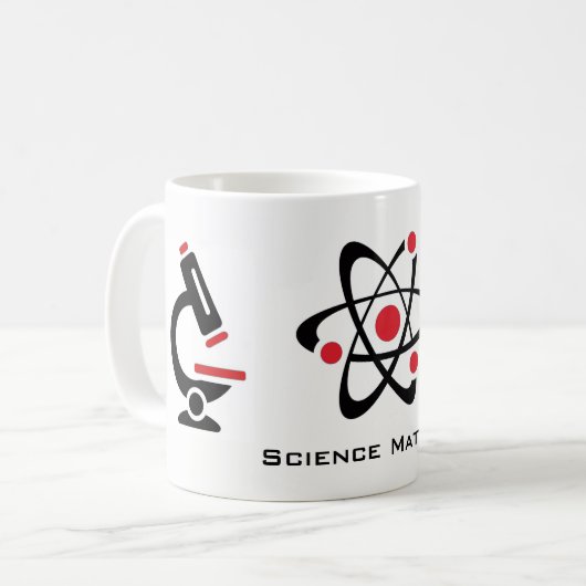 Red Science Materie Design Tasse (Vorderseite Links)