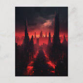 Red SciFi City Postkarte (Vorderseite)