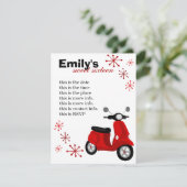 Red Scooter Einladung (Stehend Vorderseite)