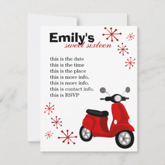 Red Scooter Einladung